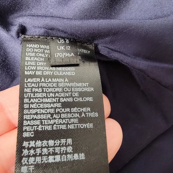 Anthropologie Navy Floral Embroidered Maxi Dress Sleeveless Boho US 8 - Picture 10 of 11